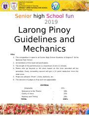 mekaniks ng laro|Larong Pinoy Mechanics and Guidelines As of April 2 2019 1.